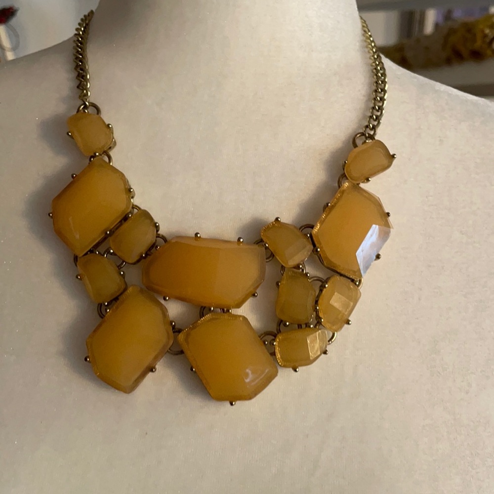 Nwot ladies chunky necklace in gold trim